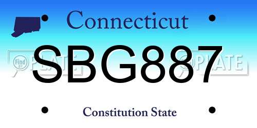 SBG887 Connecticut License Plate