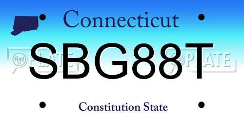 SBG88T Connecticut License Plate