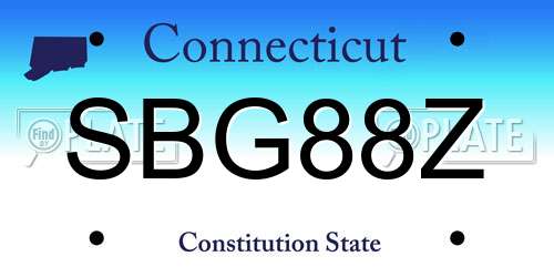 SBG88Z Connecticut License Plate