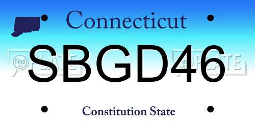 SBGD46 Connecticut License Plate