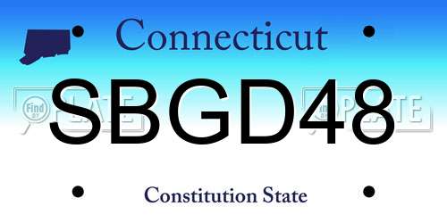 SBGD48 Connecticut License Plate
