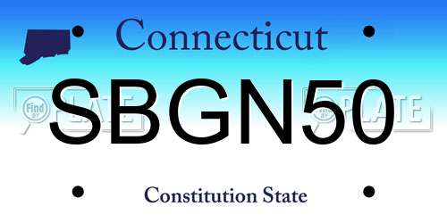 SBGN50 Connecticut License Plate