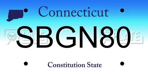 SBGN80 Connecticut License Plate