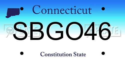 SBGO46 Connecticut License Plate