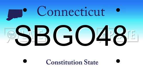 SBGO48 Connecticut License Plate