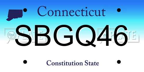 SBGQ46 Connecticut License Plate
