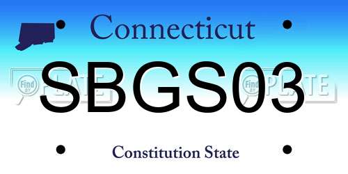 SBGS03 Connecticut License Plate