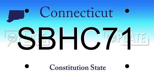 SBHC71 Connecticut License Plate