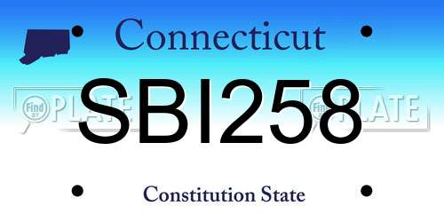 SBI258 Connecticut License Plate