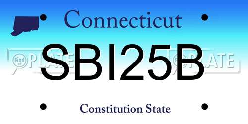 SBI25B Connecticut License Plate