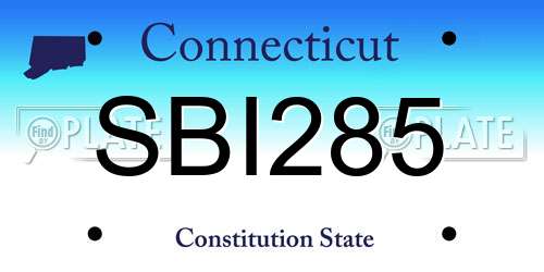 SBI285 Connecticut License Plate