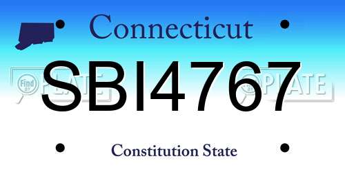 SBI4767 Connecticut License Plate