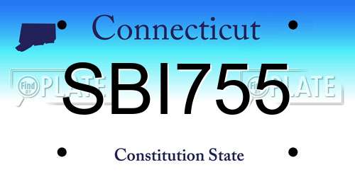 SBI755 Connecticut License Plate