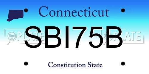SBI75B Connecticut License Plate