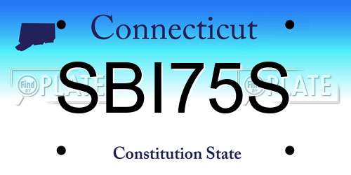SBI75S Connecticut License Plate