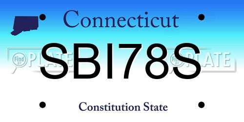 SBI78S Connecticut License Plate
