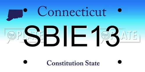 SBIE13 Connecticut License Plate