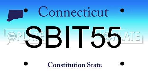 SBIT55 Connecticut License Plate