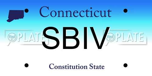 SBIV Connecticut License Plate