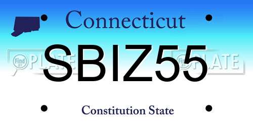 SBIZ55 Connecticut License Plate