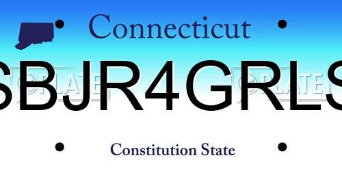 SBJR4GRLS Connecticut License Plate