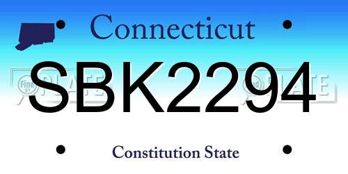 SBK2294 Connecticut License Plate