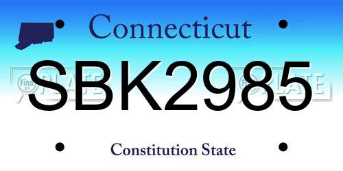 SBK2985 Connecticut License Plate