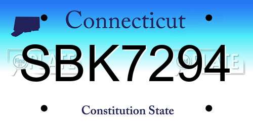 SBK7294 Connecticut License Plate