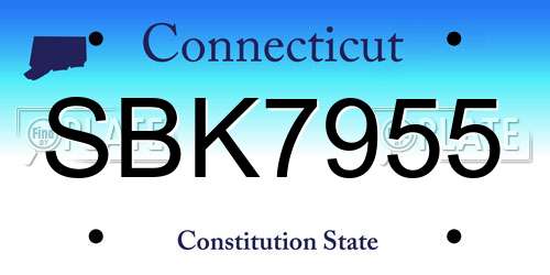 SBK7955 Connecticut License Plate