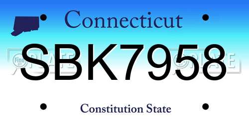 SBK7958 Connecticut License Plate