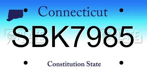 SBK7985 Connecticut License Plate