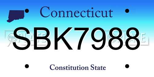 SBK7988 Connecticut License Plate