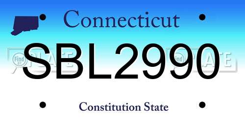 SBL2990 Connecticut License Plate