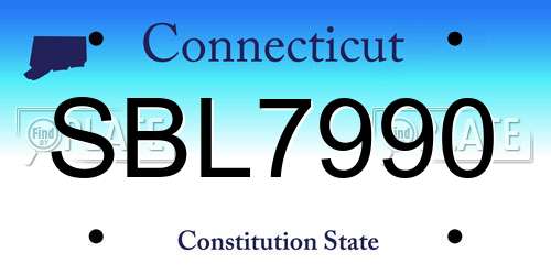 SBL7990 Connecticut License Plate