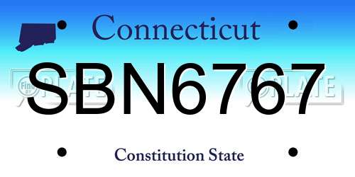 SBN6767 Connecticut License Plate