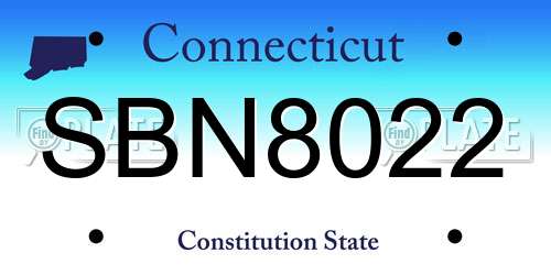 SBN8022 Connecticut License Plate