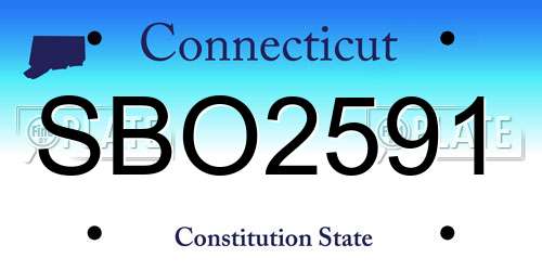 SBO2591 Connecticut License Plate