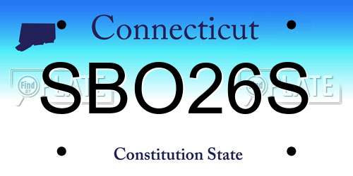 SBO26S Connecticut License Plate