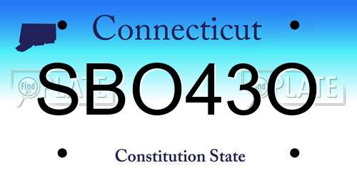 SBO43O Connecticut License Plate