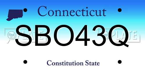SBO43Q Connecticut License Plate