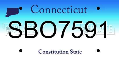 SBO7591 Connecticut License Plate