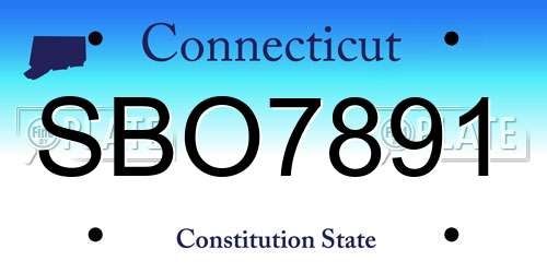 SBO7891 Connecticut License Plate