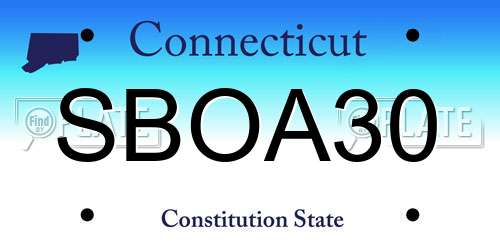 SBOA30 Connecticut License Plate