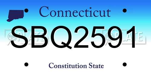 SBQ2591 Connecticut License Plate