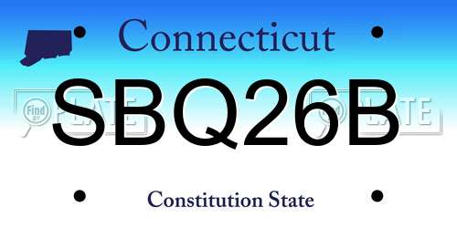 SBQ26B Connecticut License Plate