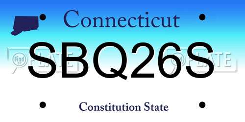 SBQ26S Connecticut License Plate