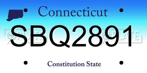 SBQ2891 Connecticut License Plate