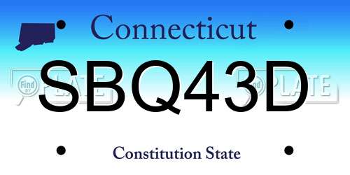 SBQ43D Connecticut License Plate