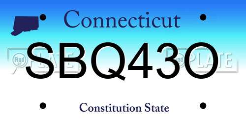 SBQ43O Connecticut License Plate