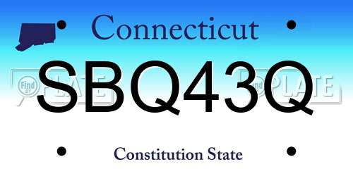 SBQ43Q Connecticut License Plate